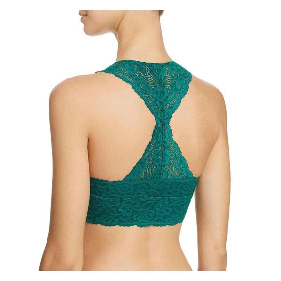 Free People Green Galloon Lace Racerback Bralette OB590924 Women's Large L - Picture 2 of 7